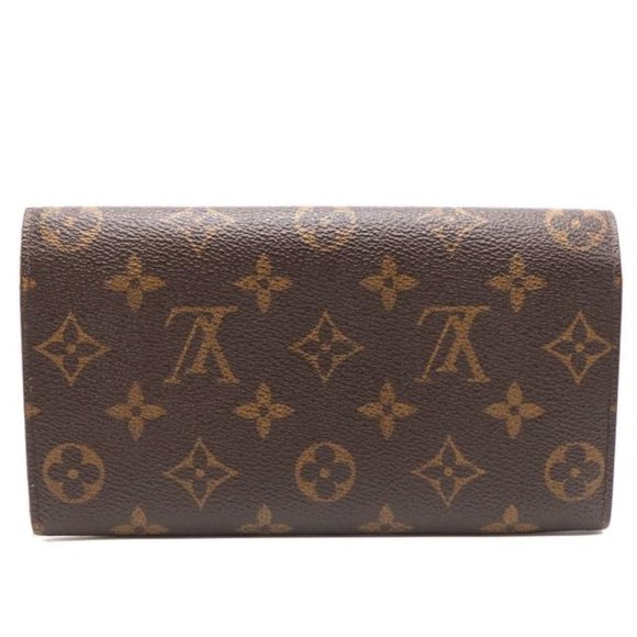 #46346 Monogram Long Flap Pocket Bill Case Zip Zipper Vintage Sarah Wallet - Picture 2 of 11